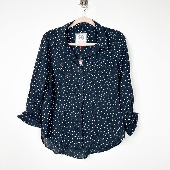 2/$24 NWT So Back-to-School Shirting Crosshatched Tossed Dots Black #A0262 TRB2 - Picture 3 of 9